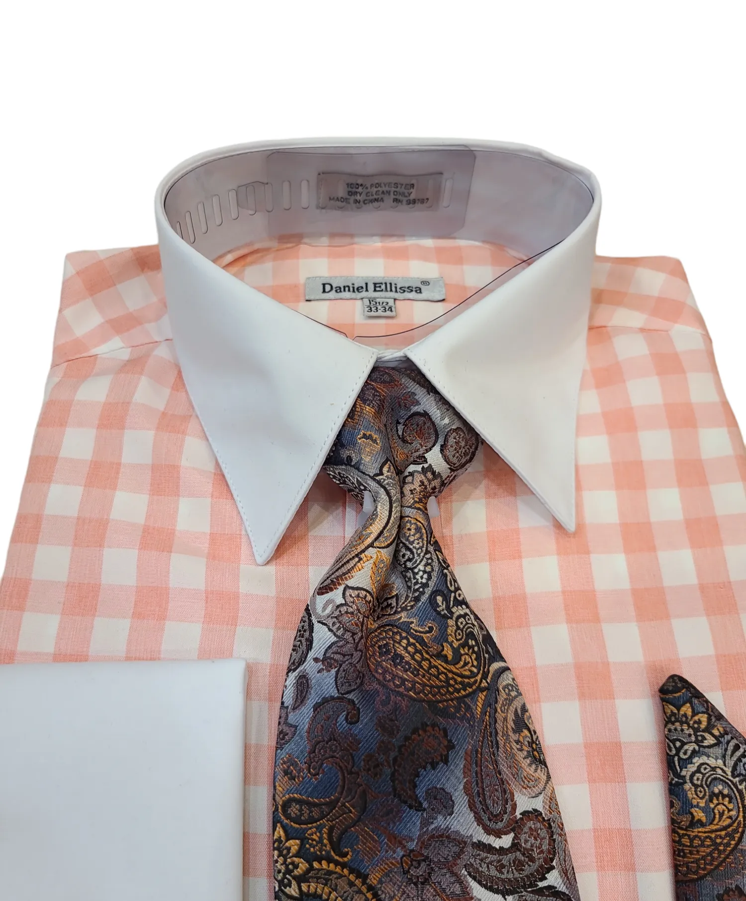 Daniel Elissa Checker  Two Tones Dress Shirt