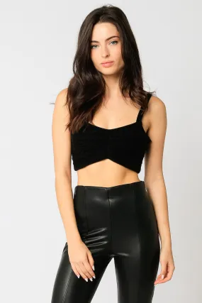 Denise Knit Bralette Top in Black