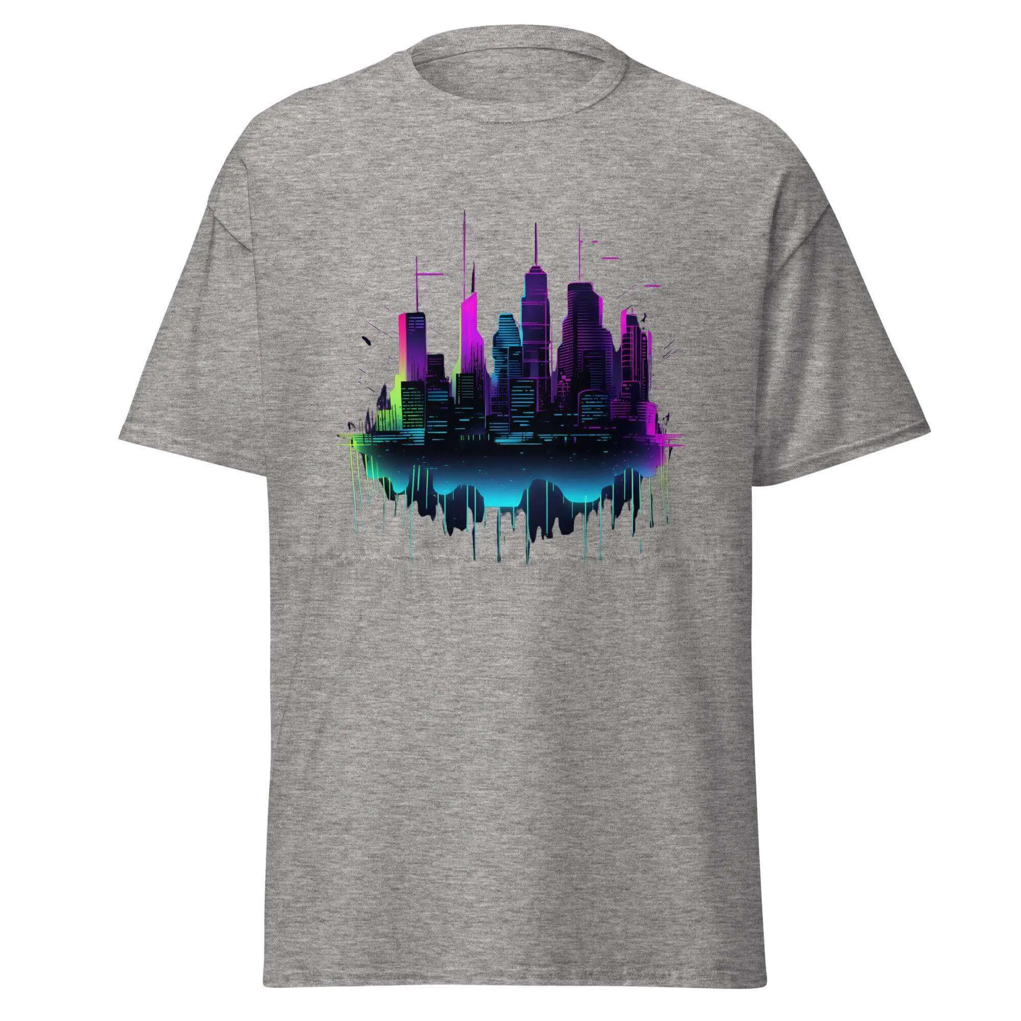 Digital Dawn Cityscape Graphic Tee 10