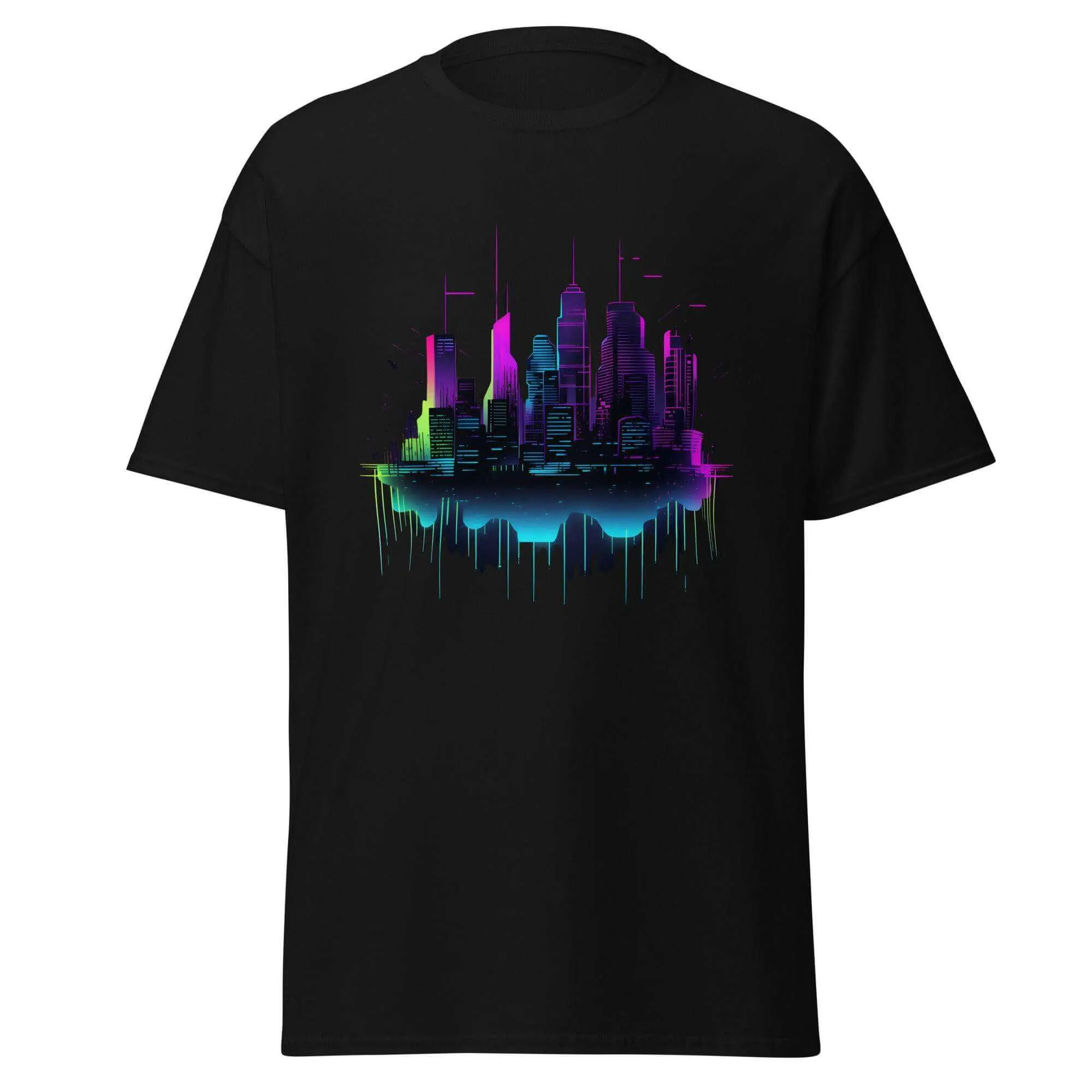 Digital Dawn Cityscape Graphic Tee 10