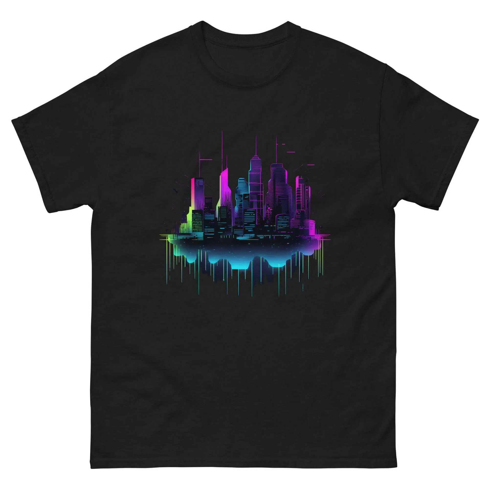 Digital Dawn Cityscape Graphic Tee 10