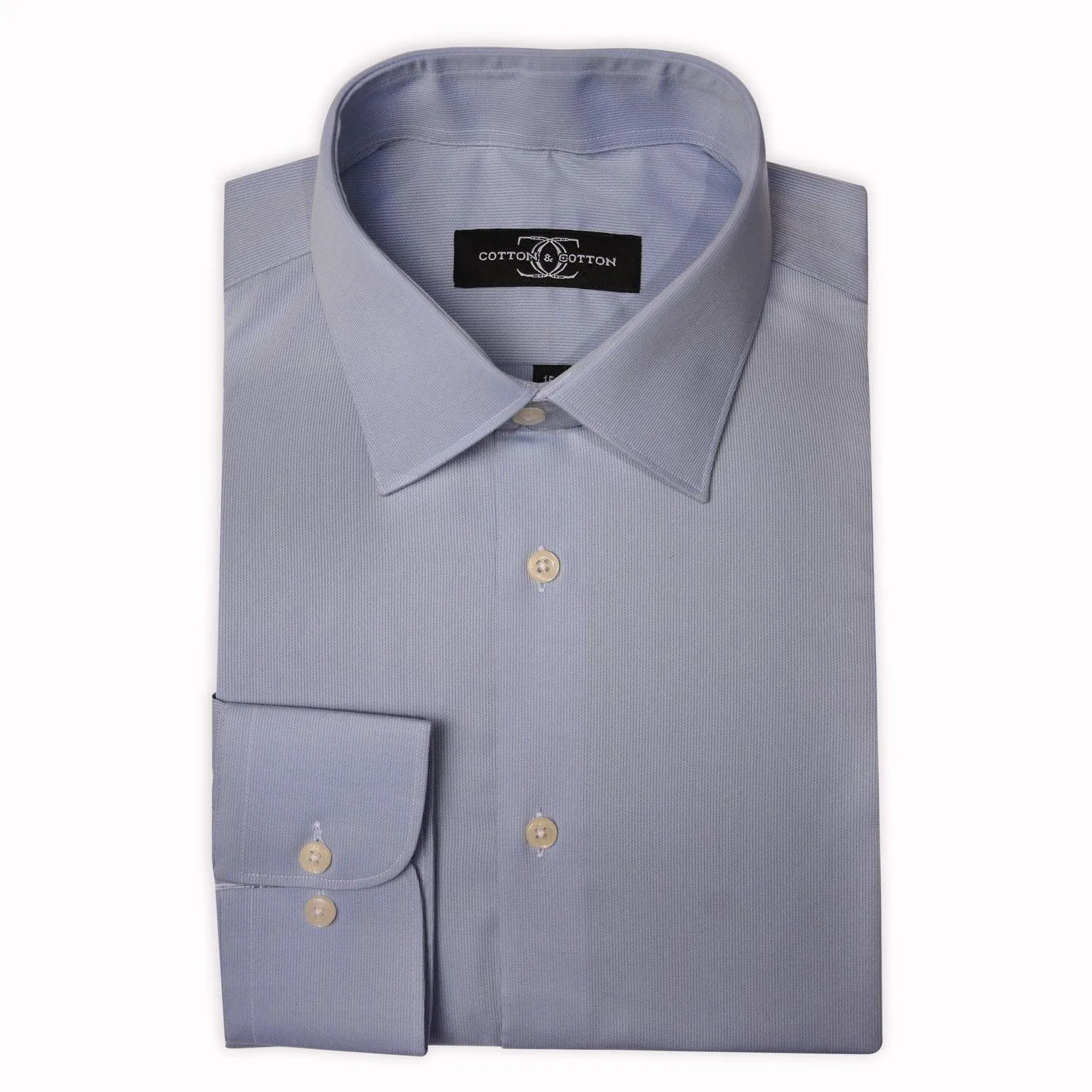 Dress Shirt Sky Blue Dobby Self Stripe