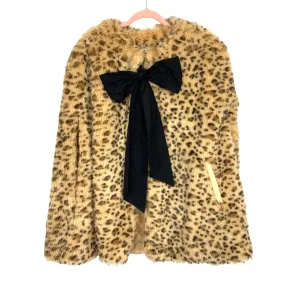 Elizabeth Wilson Leopard Removable Bow Cape- Size L