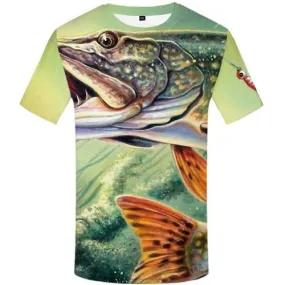 Fish T-shirt Men Animal Tshirts Casual Fishinger Tshirt Anime Art Shirt Print Tracksuits Tshirt Printed Short Sleeve Fashion