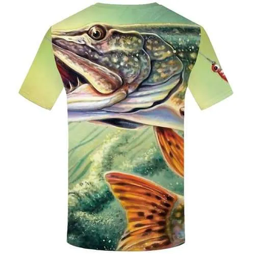 Fish T-shirt Men Animal Tshirts Casual Fishinger Tshirt Anime Art Shirt Print Tracksuits Tshirt Printed Short Sleeve Fashion