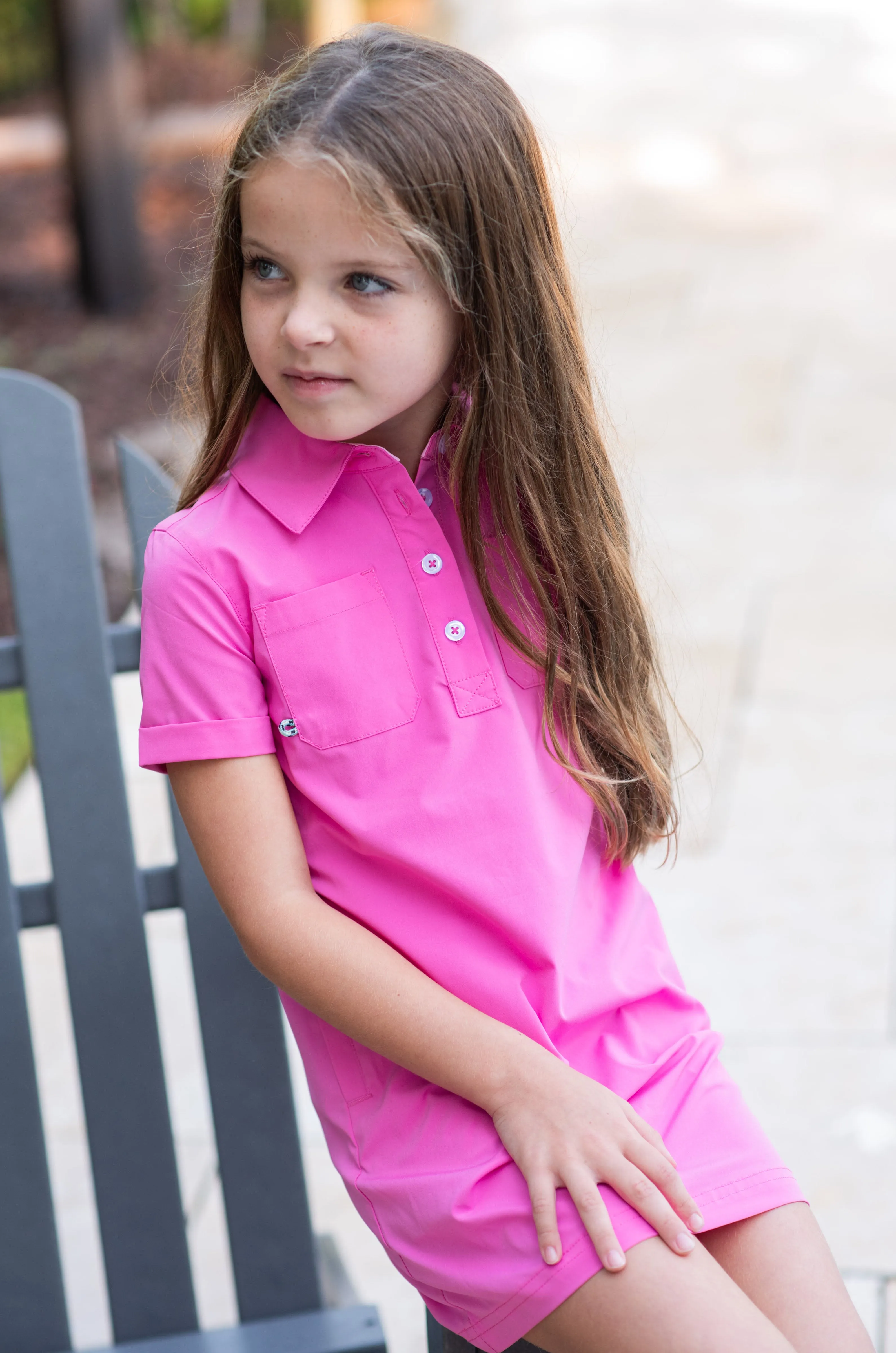 Fishing Shirt Dress- Cheeky Pink