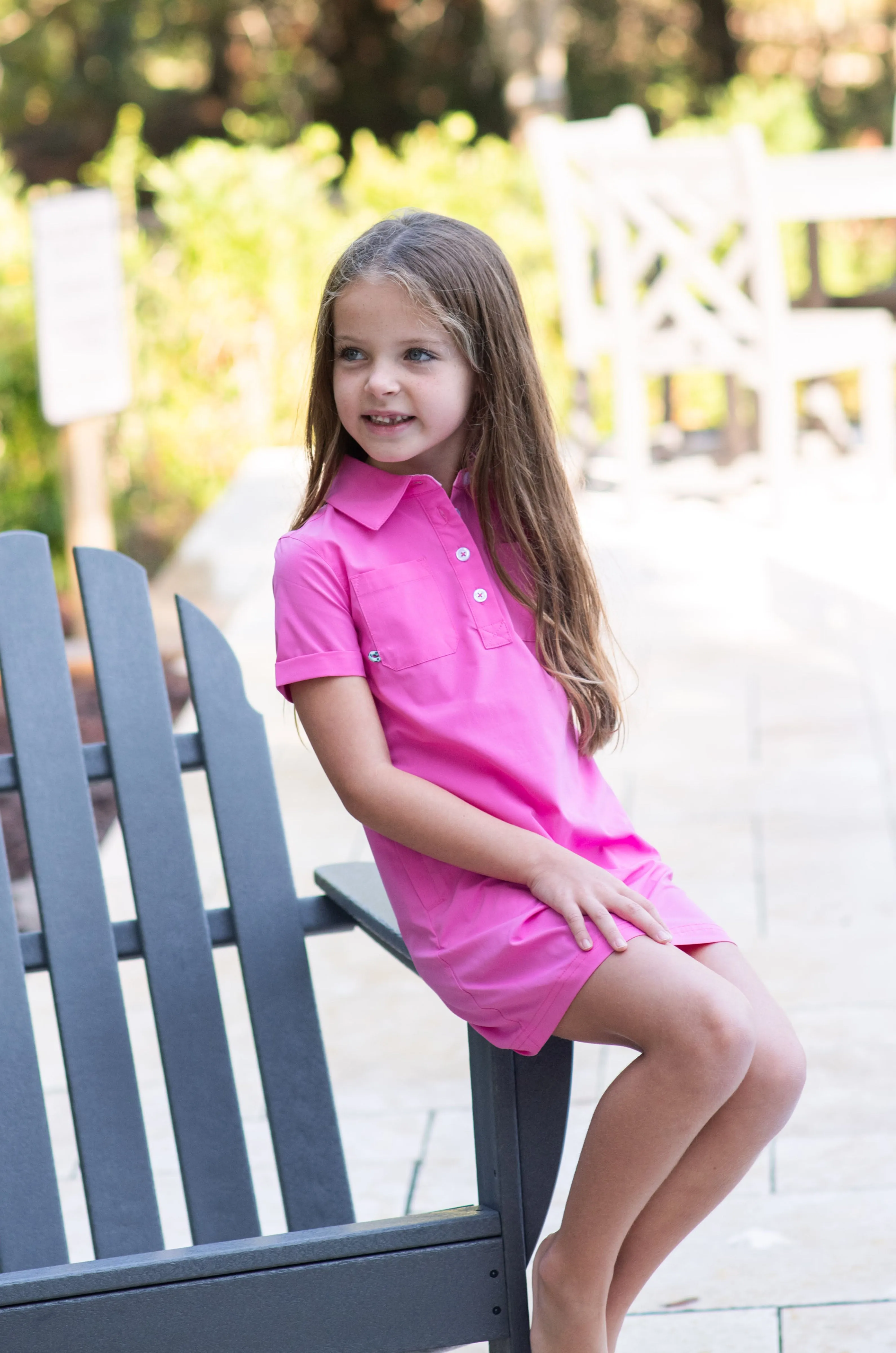 Fishing Shirt Dress- Cheeky Pink