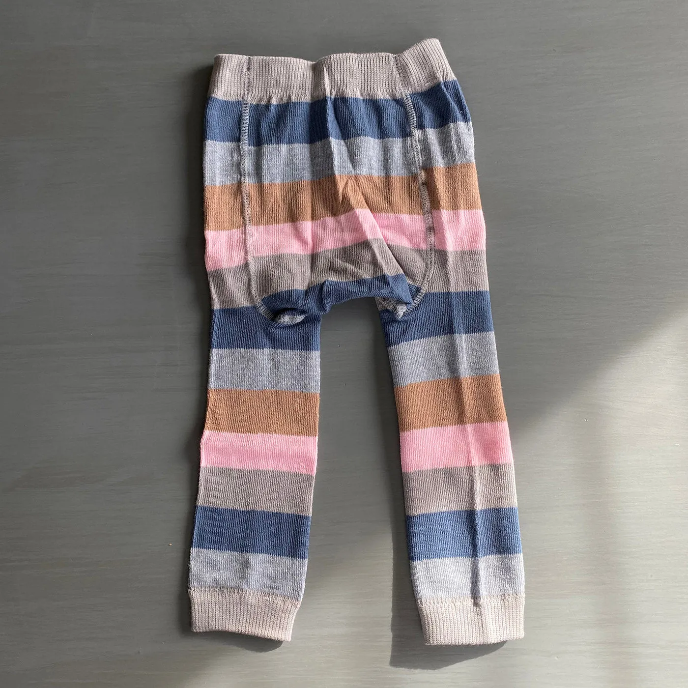 Footless Tights - Stripes - Gray/Blue/Navy