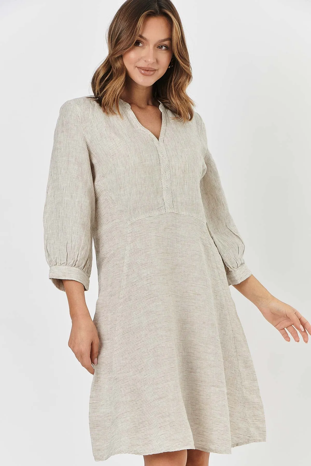 GA420 Linen Dress in Rattan