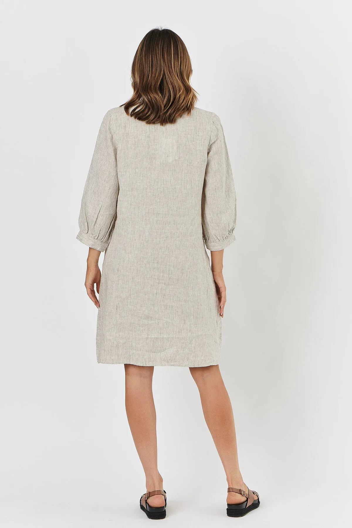 GA420 Linen Dress in Rattan