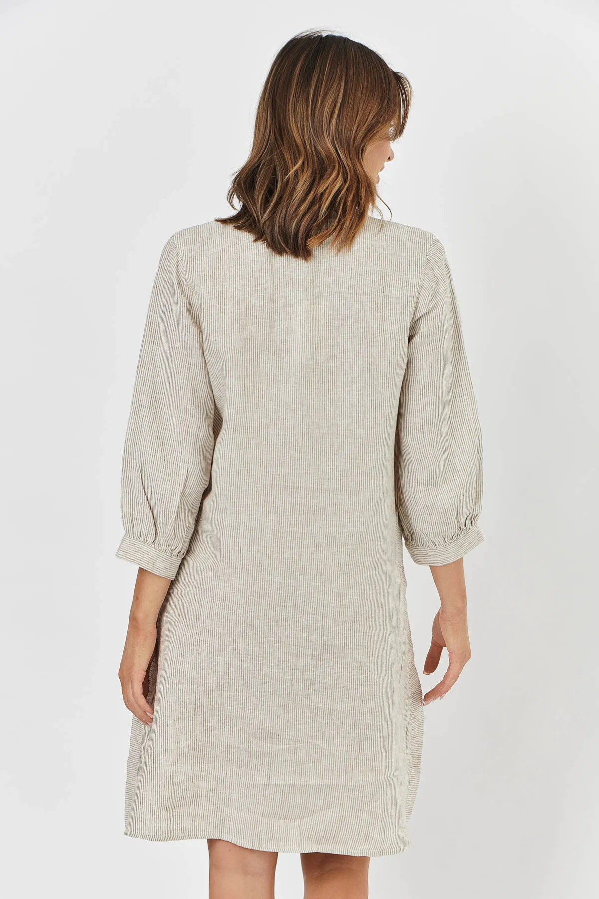 GA420 Linen Dress in Rattan
