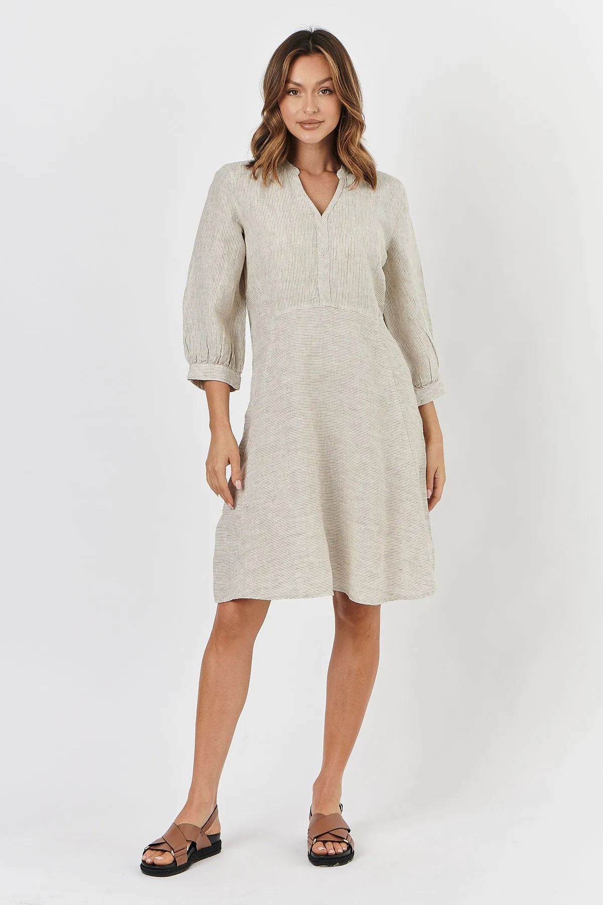 GA420 Linen Dress in Rattan