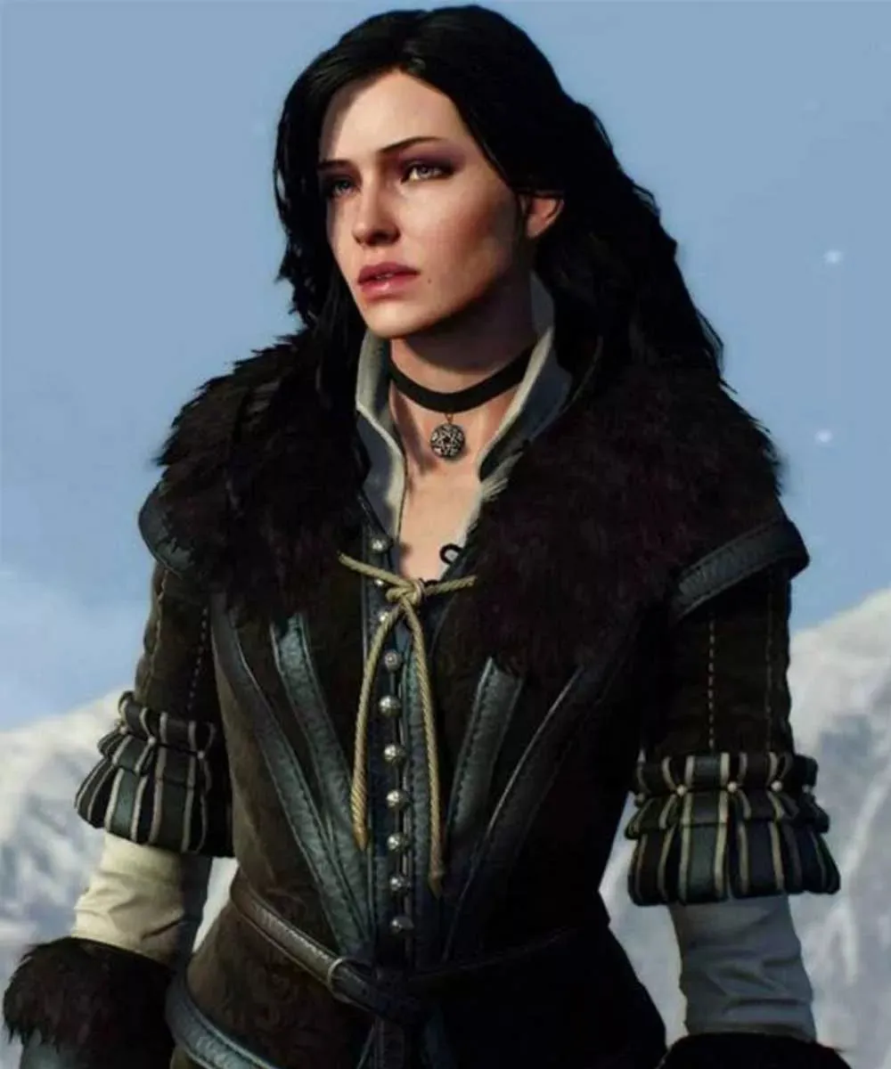Game Witcher 3 Wild Hunt Yennefer Black Leather Vest