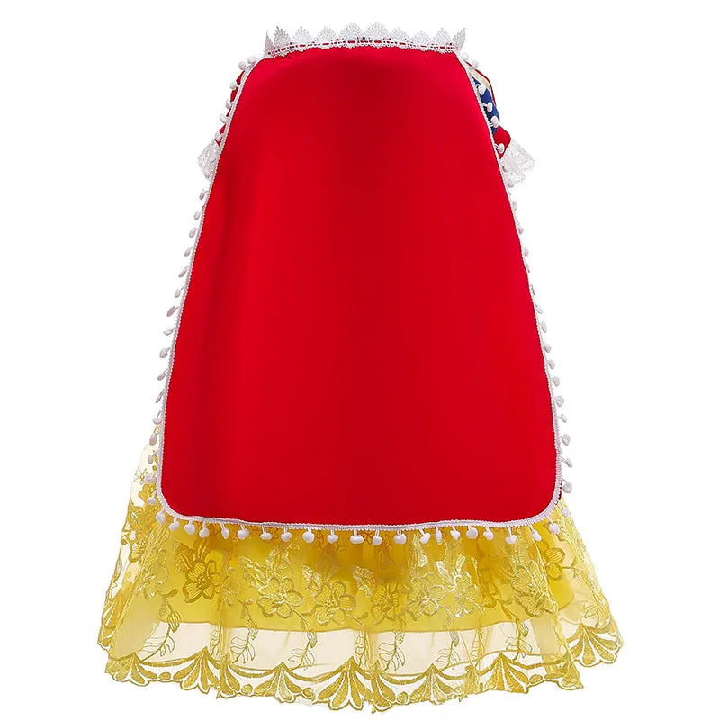 Girls' Children Shirt Snowyprincess Children's Dress with Shawl Princess Dress Performance Gauze Dress
