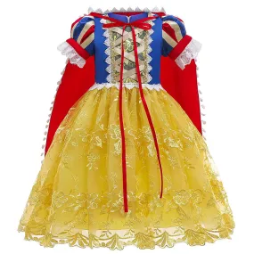 Girls' Children Shirt Snowyprincess Children's Dress with Shawl Princess Dress Performance Gauze Dress