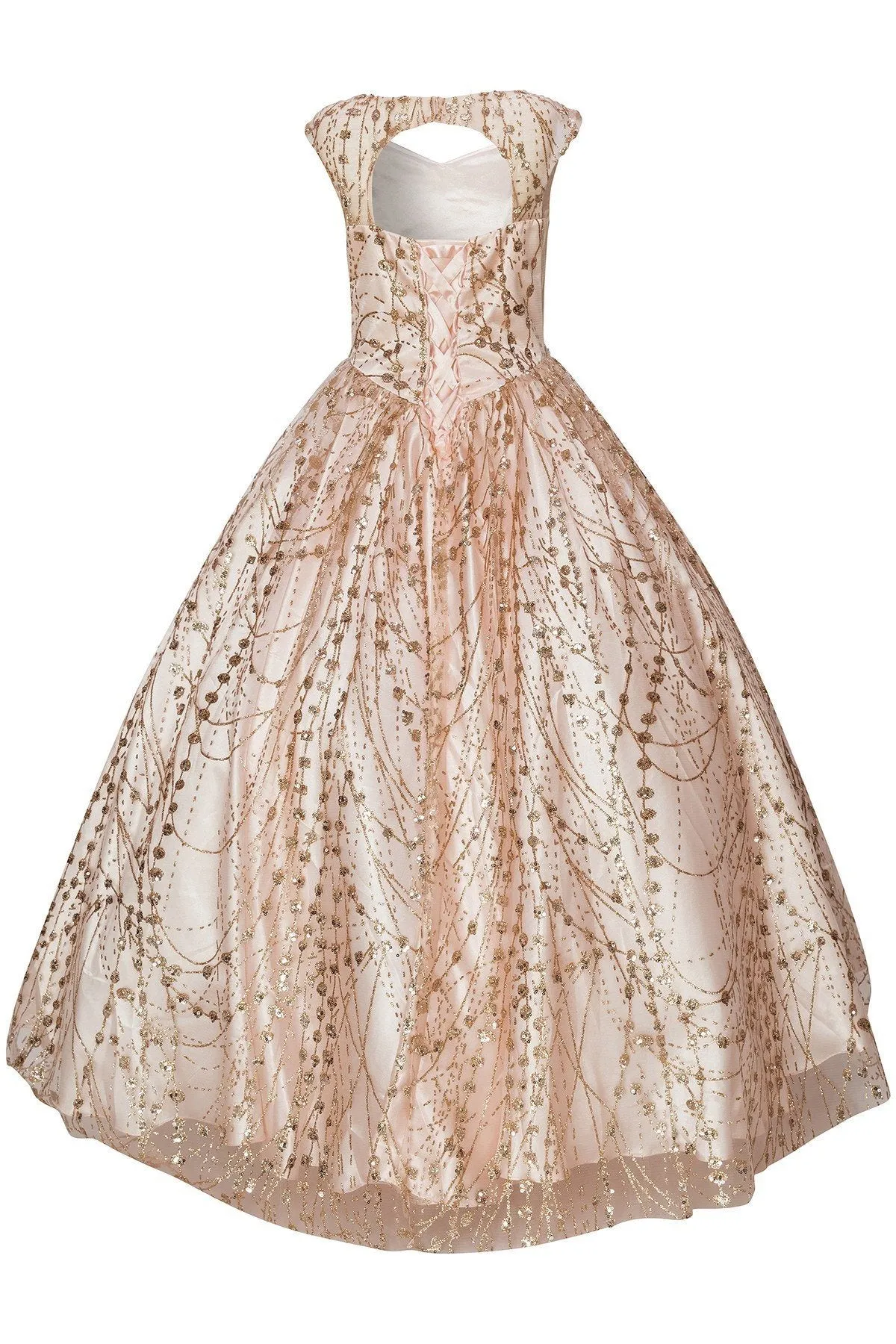 Girls Long Sleeveless Glitter Dress by Cinderella Couture 8007