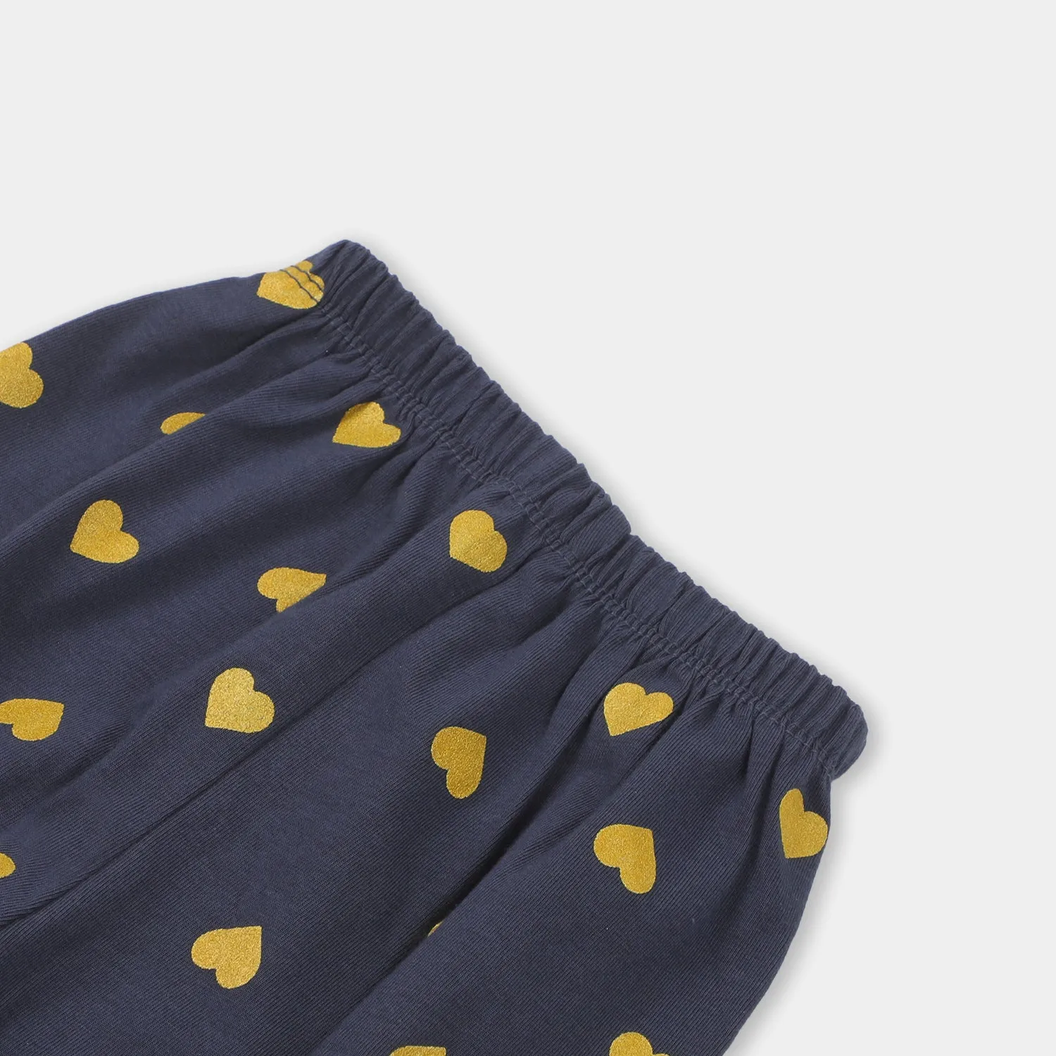 Girls Tights Printed Heart - Navy