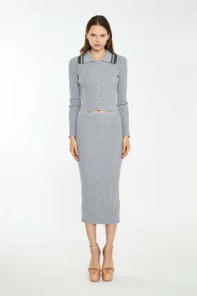 Grey-Marl Charcoal Knitted Shirt