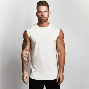 Gym Sleeveless Shirt Cotton Tank Top for Men Sportswear Vest