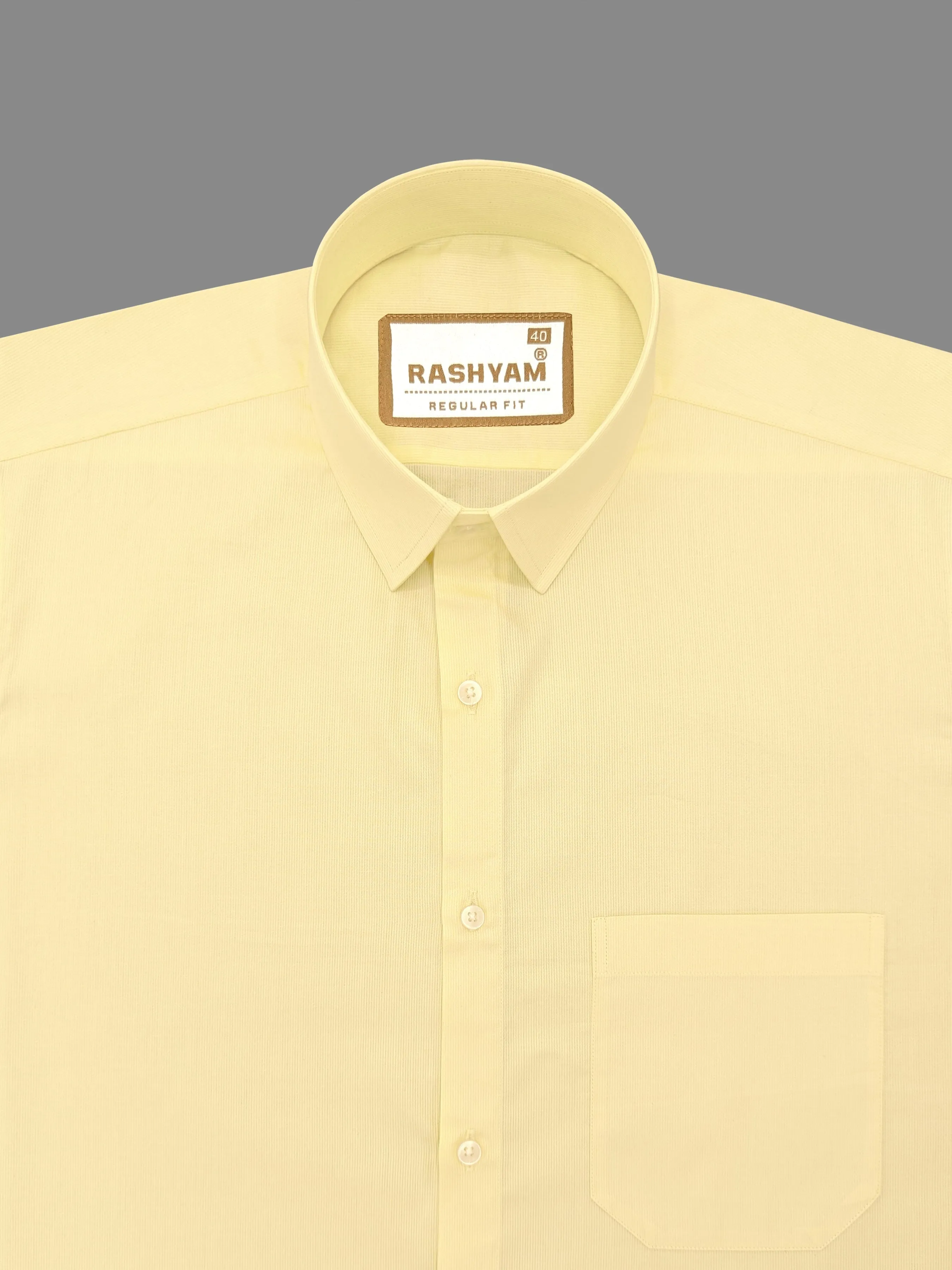 Hampton Lemon Yellow Stripe Premium Cotton Men's Formal Shirt
