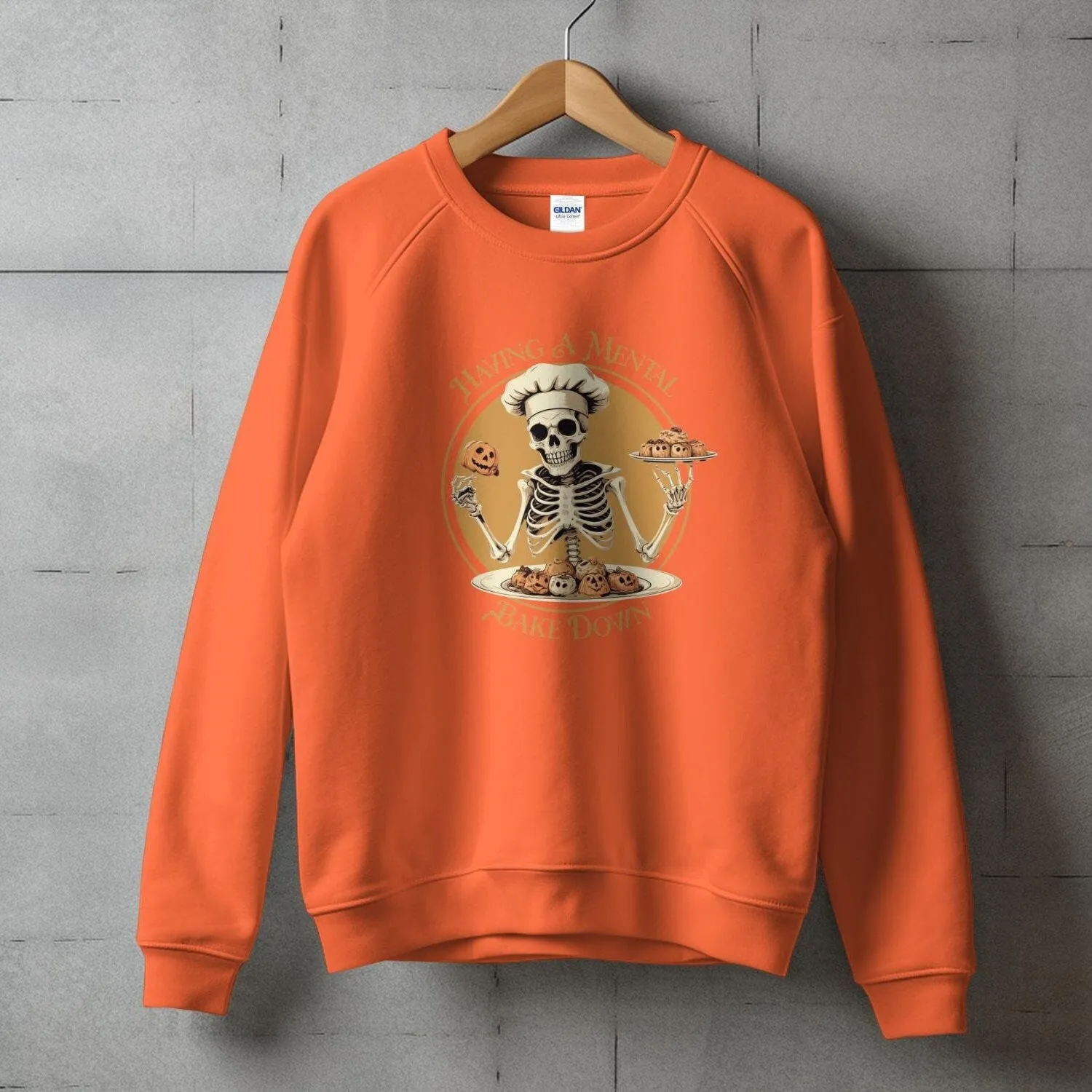 Having A Mental Bake Down Skeleton Halloween T-Shirt, Funny Halloween Skeleton Baking Tee, Quirky Halloween Graphic Tee Shirt