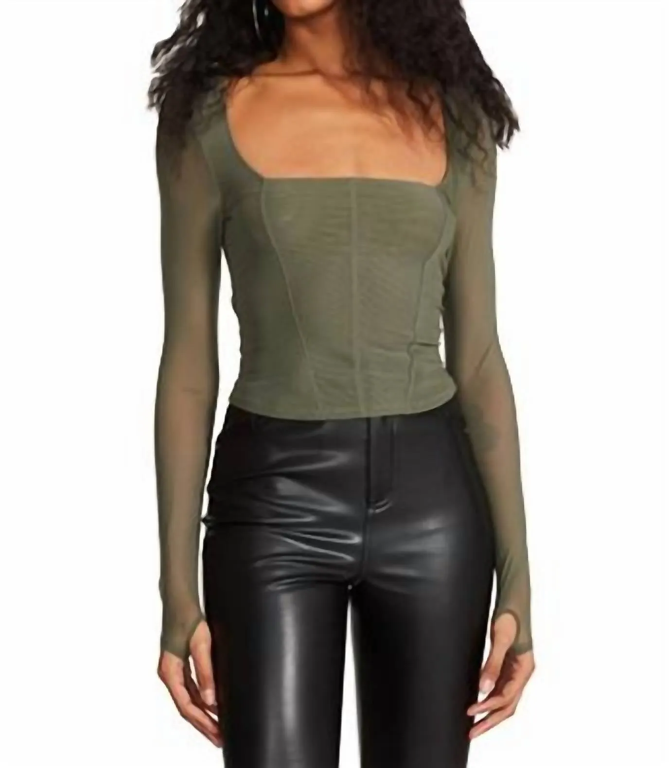 Hayden Top in Olive Night