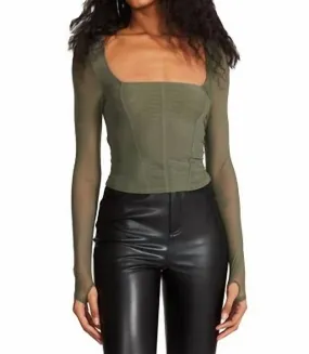 Hayden Top in Olive Night