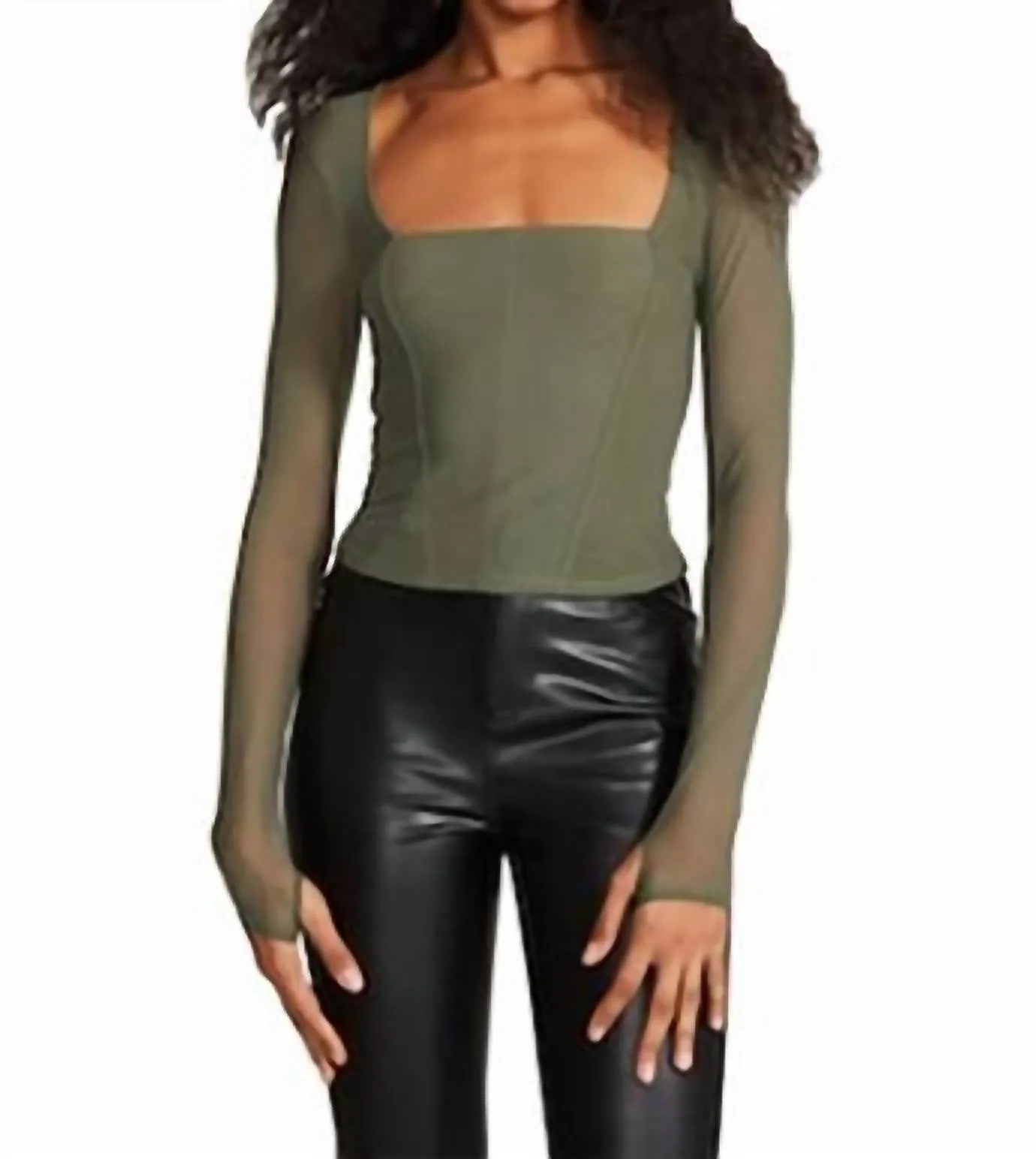 Hayden Top in Olive Night