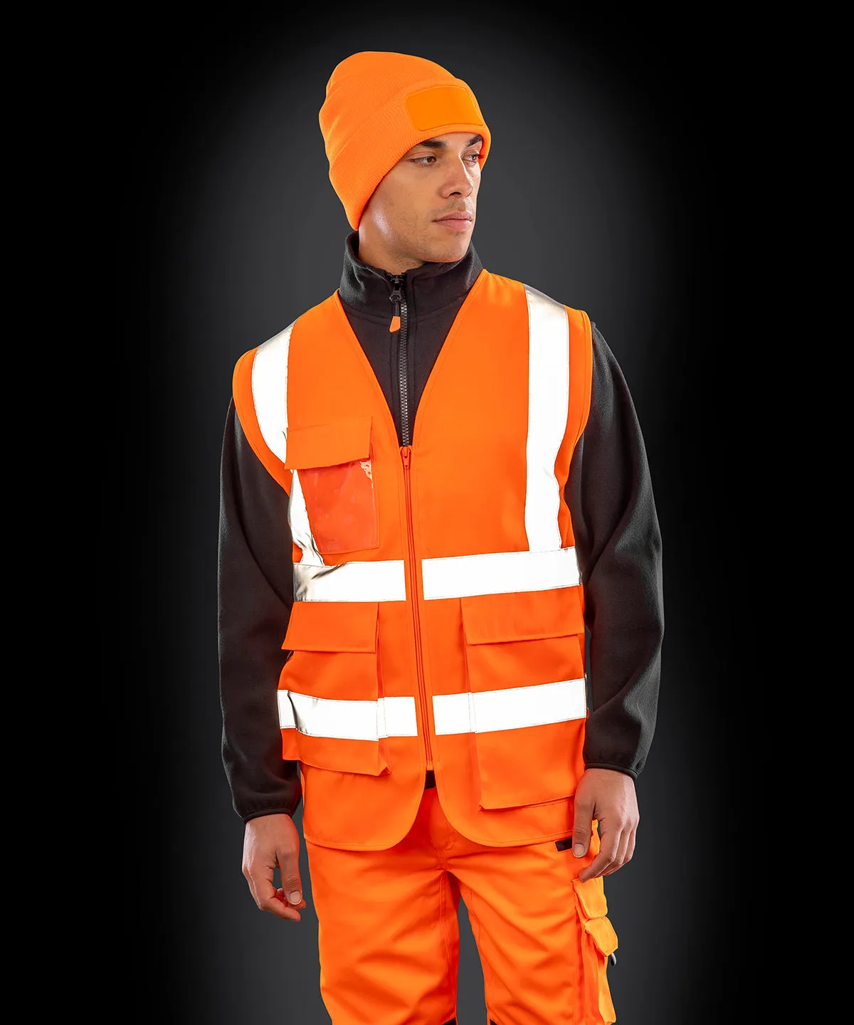 Heavy duty polycotton security vest | Fluorescent Orange