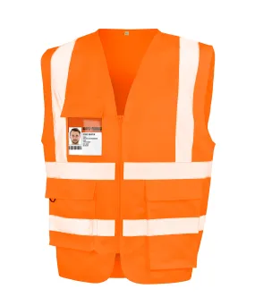 Heavy duty polycotton security vest | Fluorescent Orange
