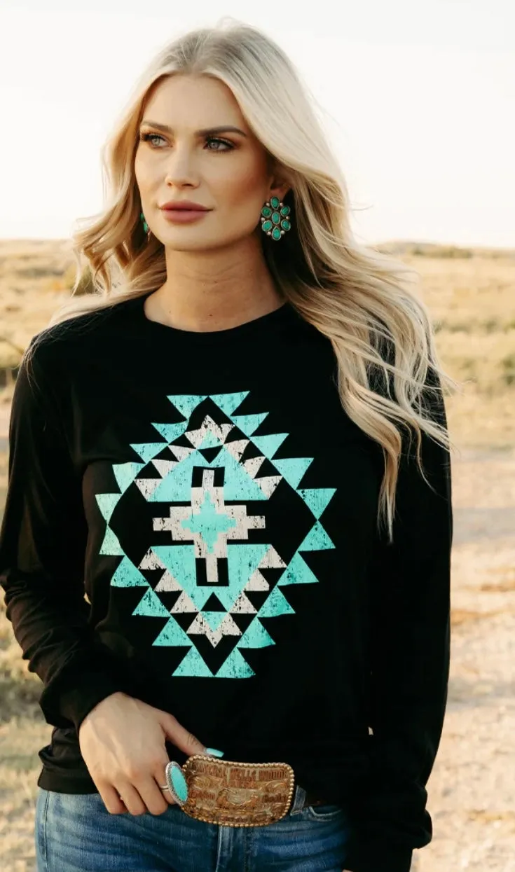 Icy Aztec Long Sleeve T-Shirt No
