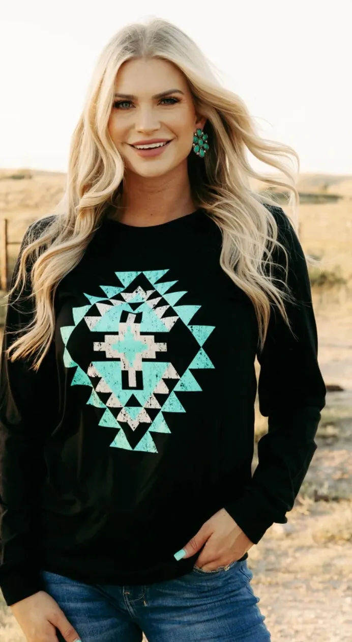 Icy Aztec Long Sleeve T-Shirt No