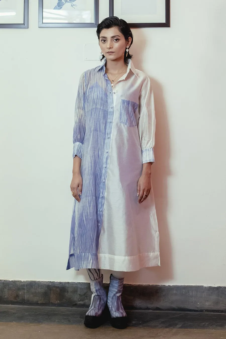 Icy Bliss Half-n-Half Shirt Dress