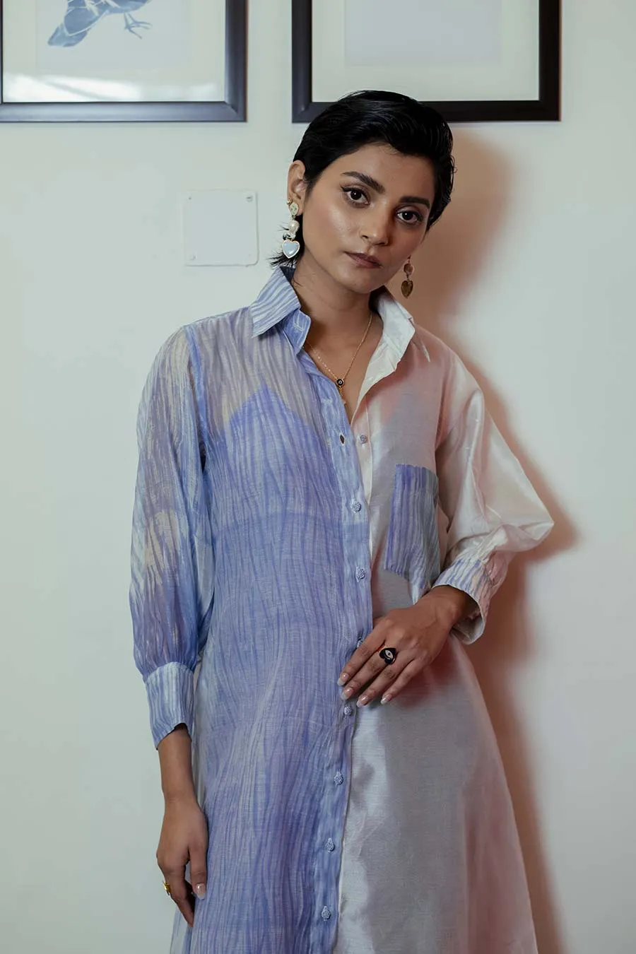 Icy Bliss Half-n-Half Shirt Dress