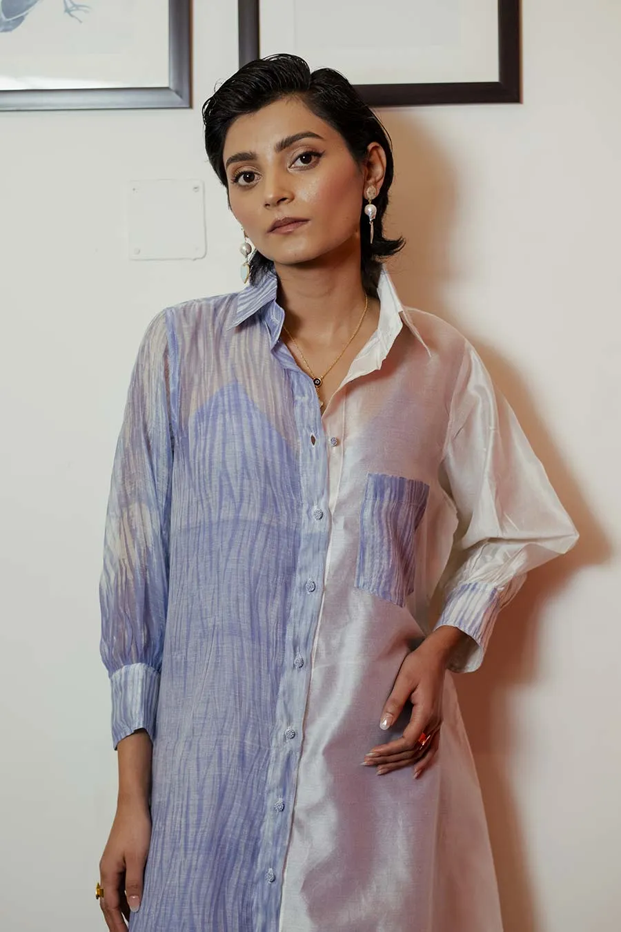 Icy Bliss Half-n-Half Shirt Dress