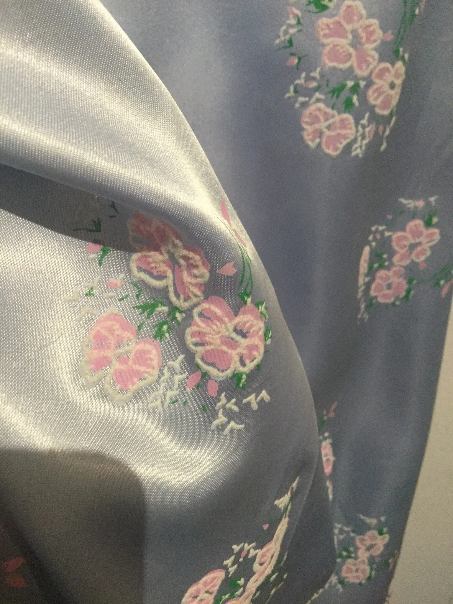 Icy blue floral gown with zipper! XS/S #045
