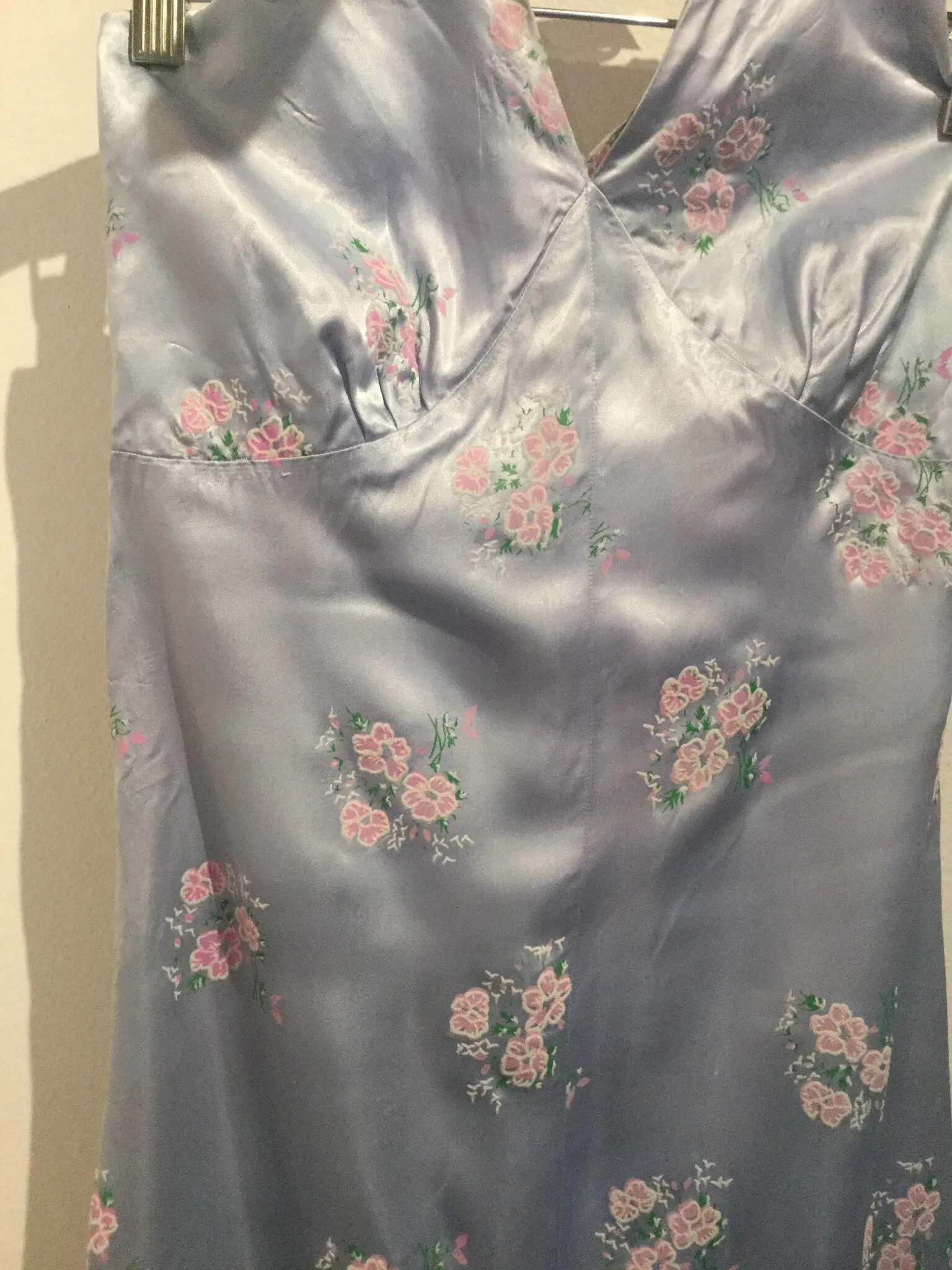 Icy blue floral gown with zipper! XS/S #045