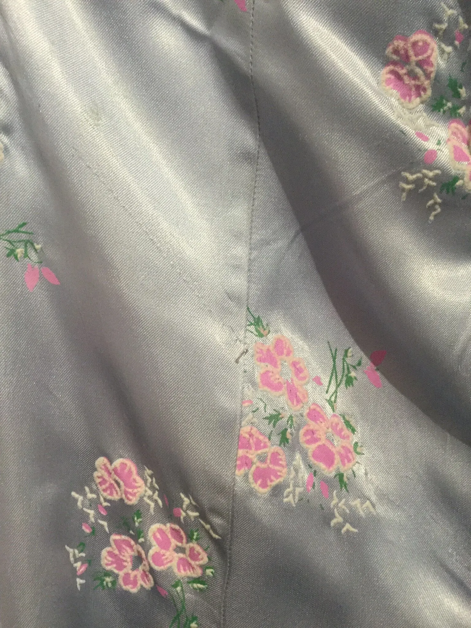 Icy blue floral gown with zipper! XS/S #045