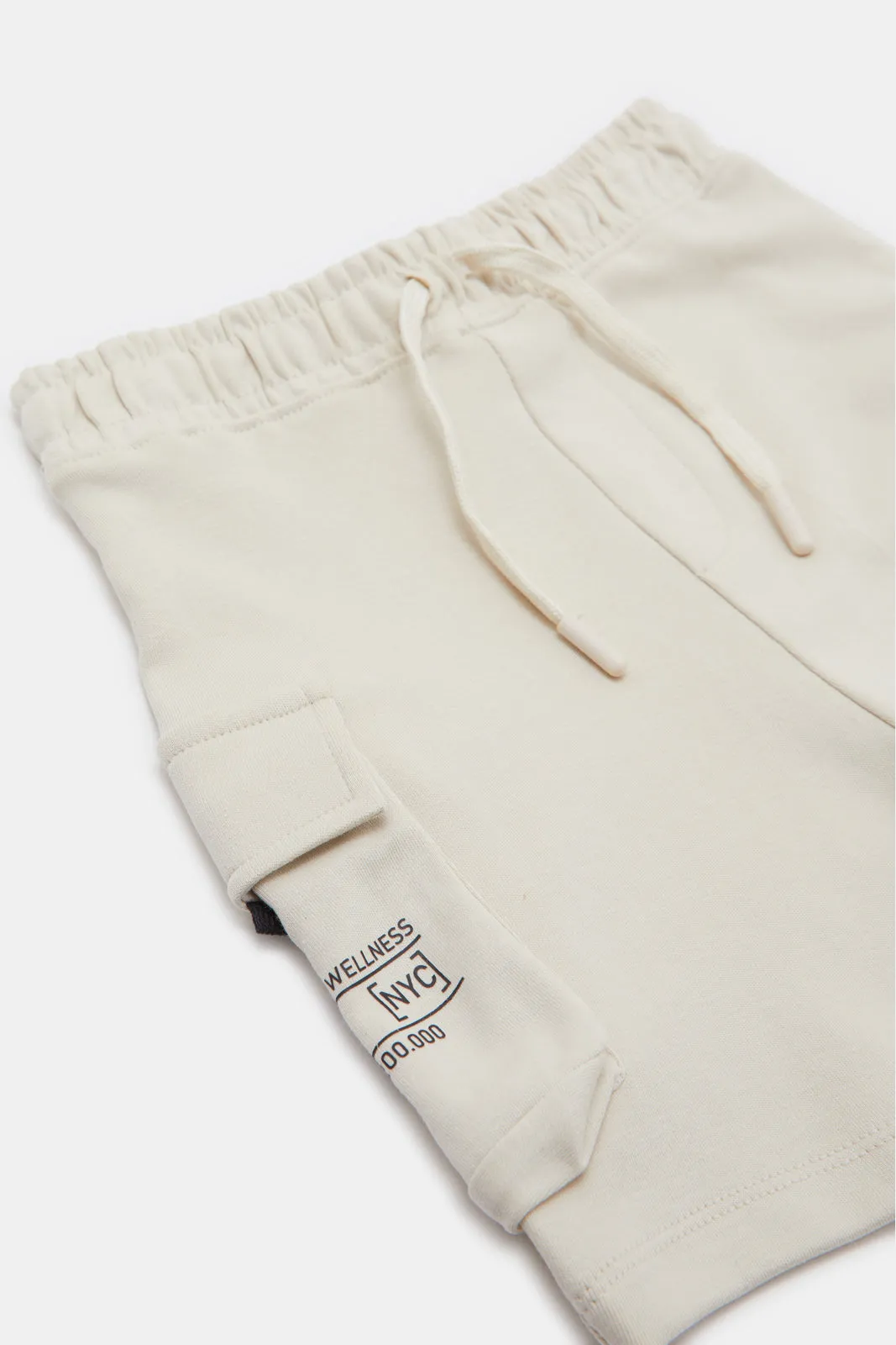 Infant Boys Cream Pocket T-Shirt And Short Set (2 Piece)