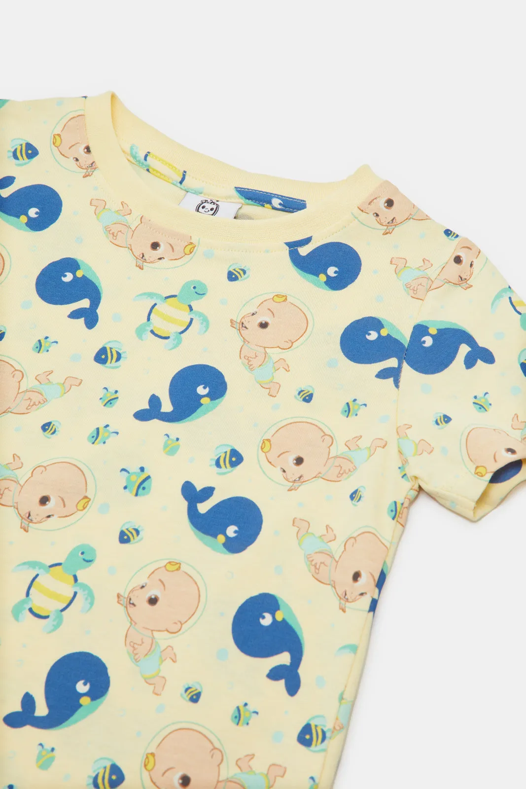 Infant Boys Printed Colomelon With  Navy Short Set (2 Piece)