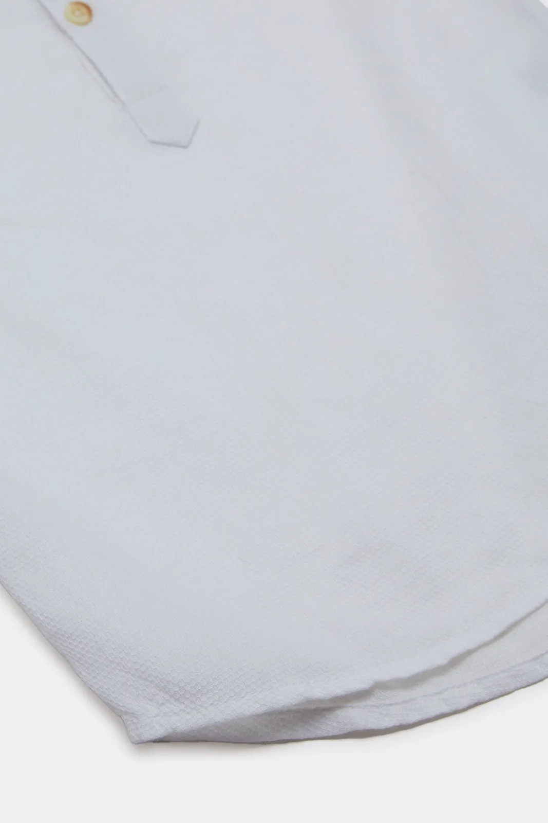 Infant Boys White Mandarin Kurta Shirt