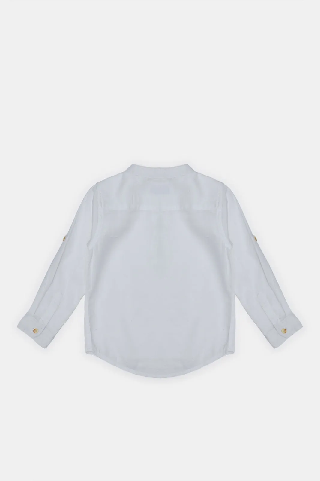 Infant Boys White Mandarin Kurta Shirt