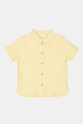 Infant Boys Yellow Utility Short Sleeve Shirt