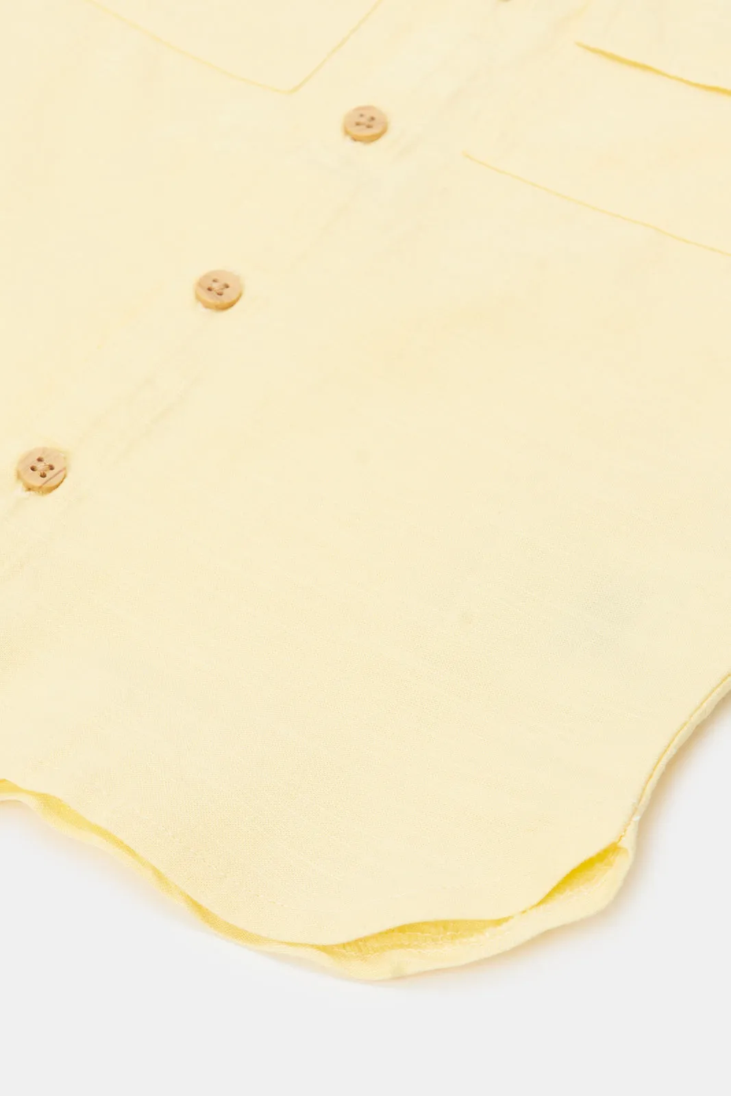 Infant Boys Yellow Utility Short Sleeve Shirt