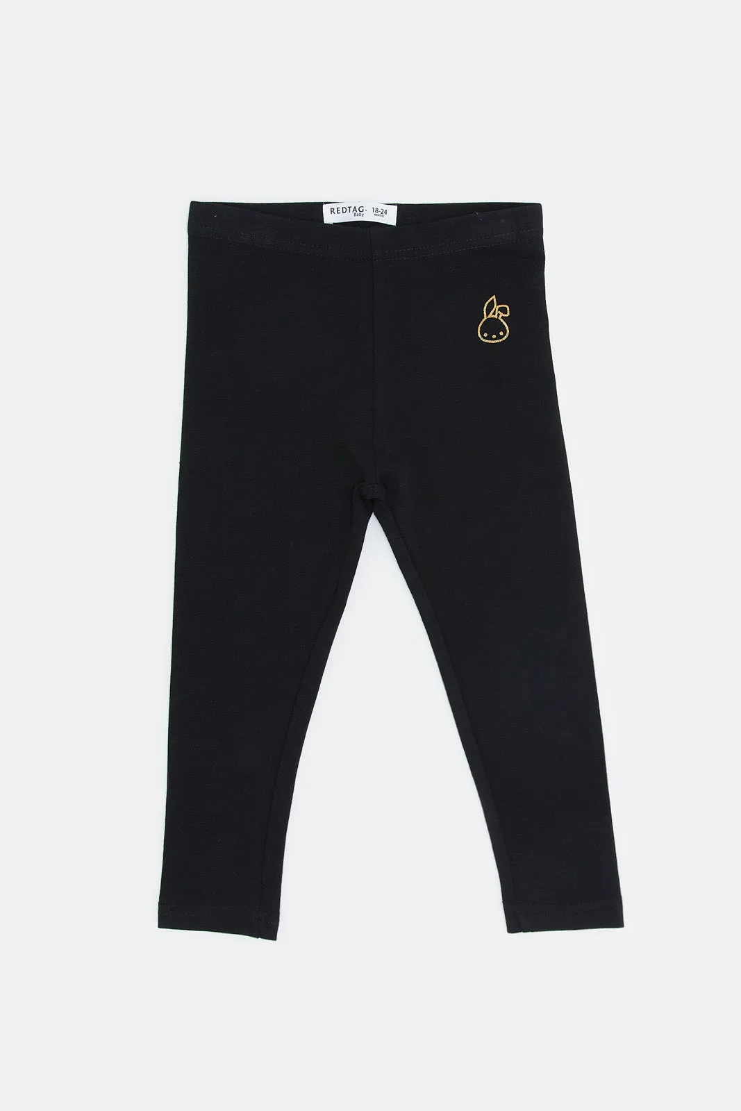 Infant Girls Black Placement Print Leggings