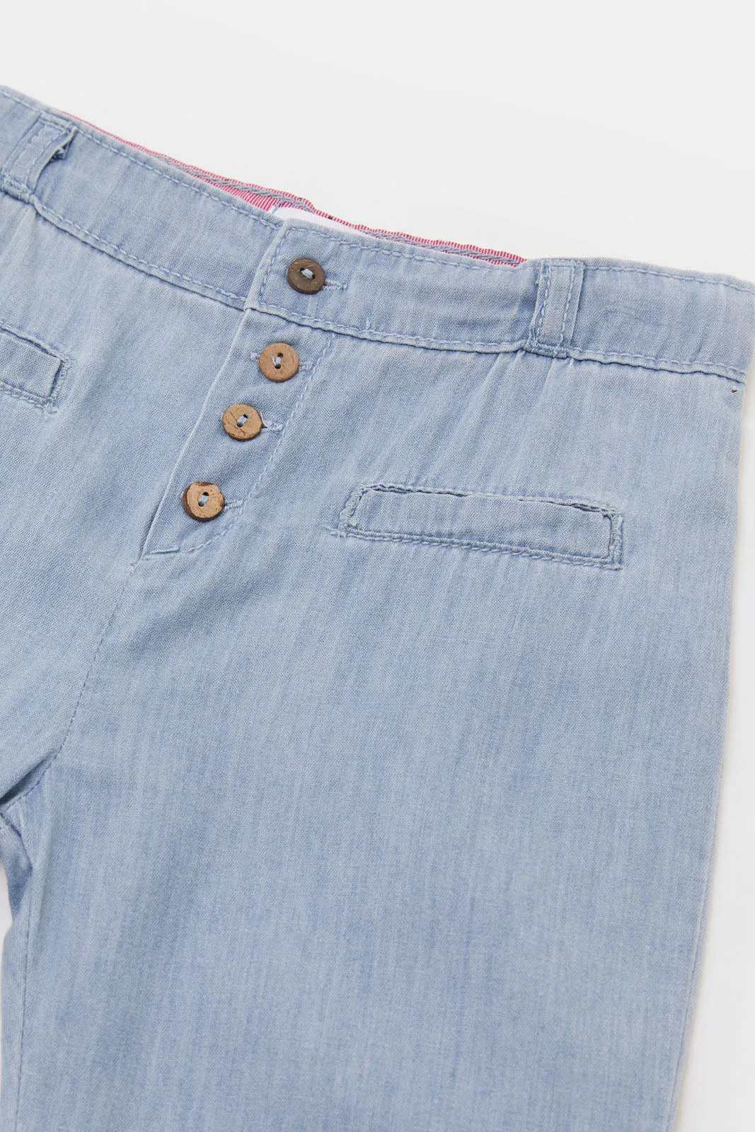 Infant Girls Blue Fake Pocket Jeans
