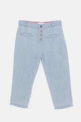 Infant Girls Blue Fake Pocket Jeans