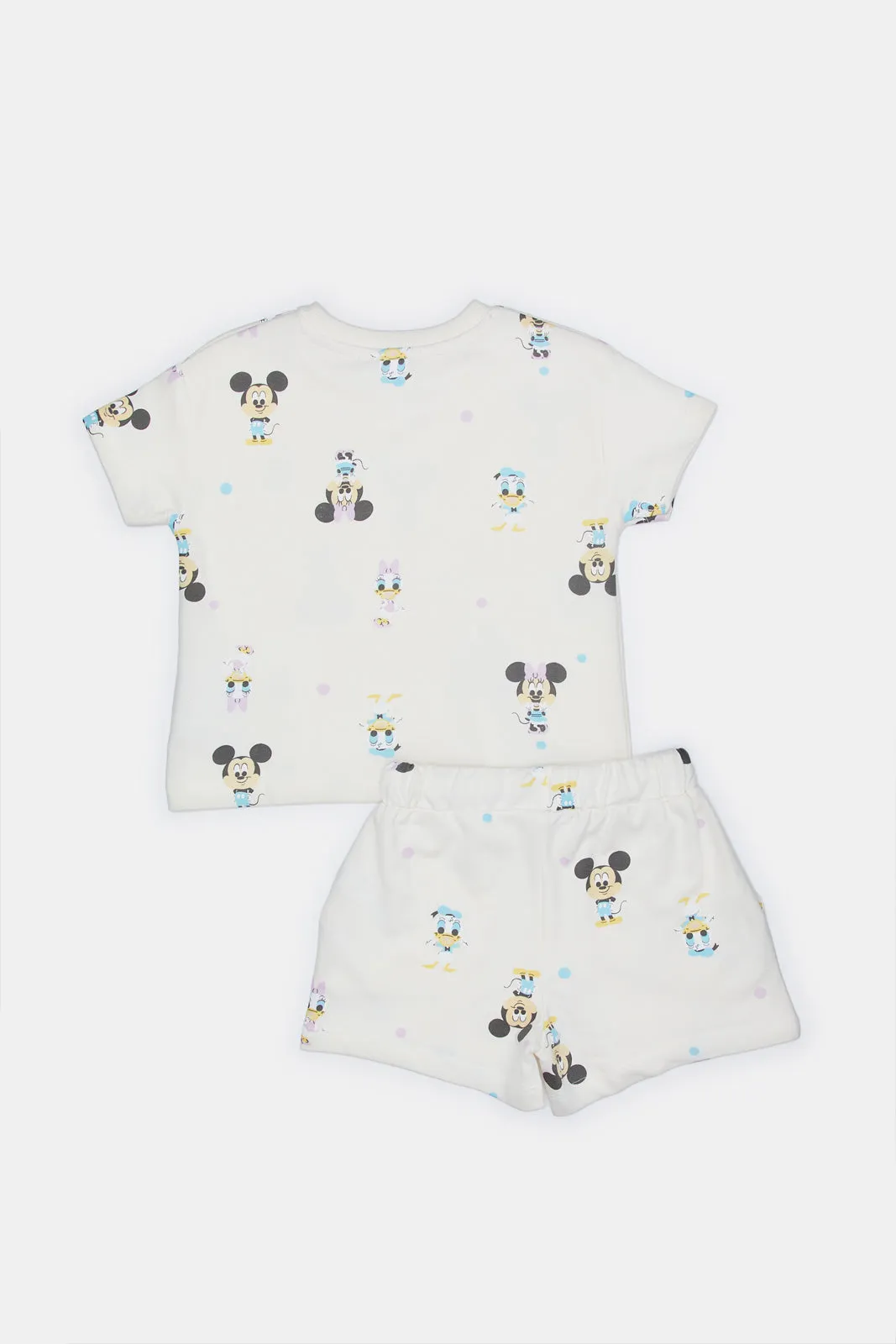 Infant Girls Ivory Mickey And Daisy Set (2 Piece)