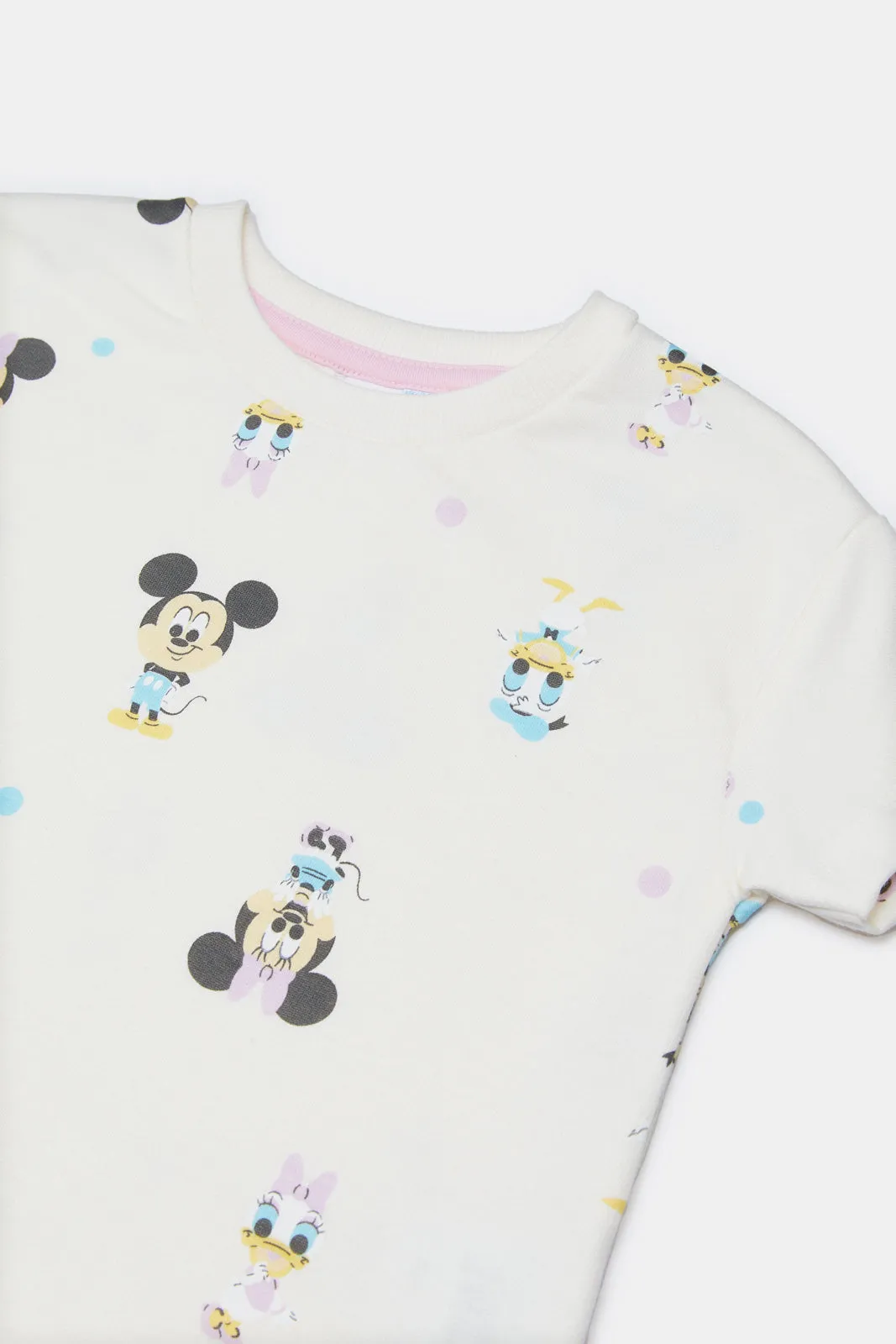 Infant Girls Ivory Mickey And Daisy Set (2 Piece)