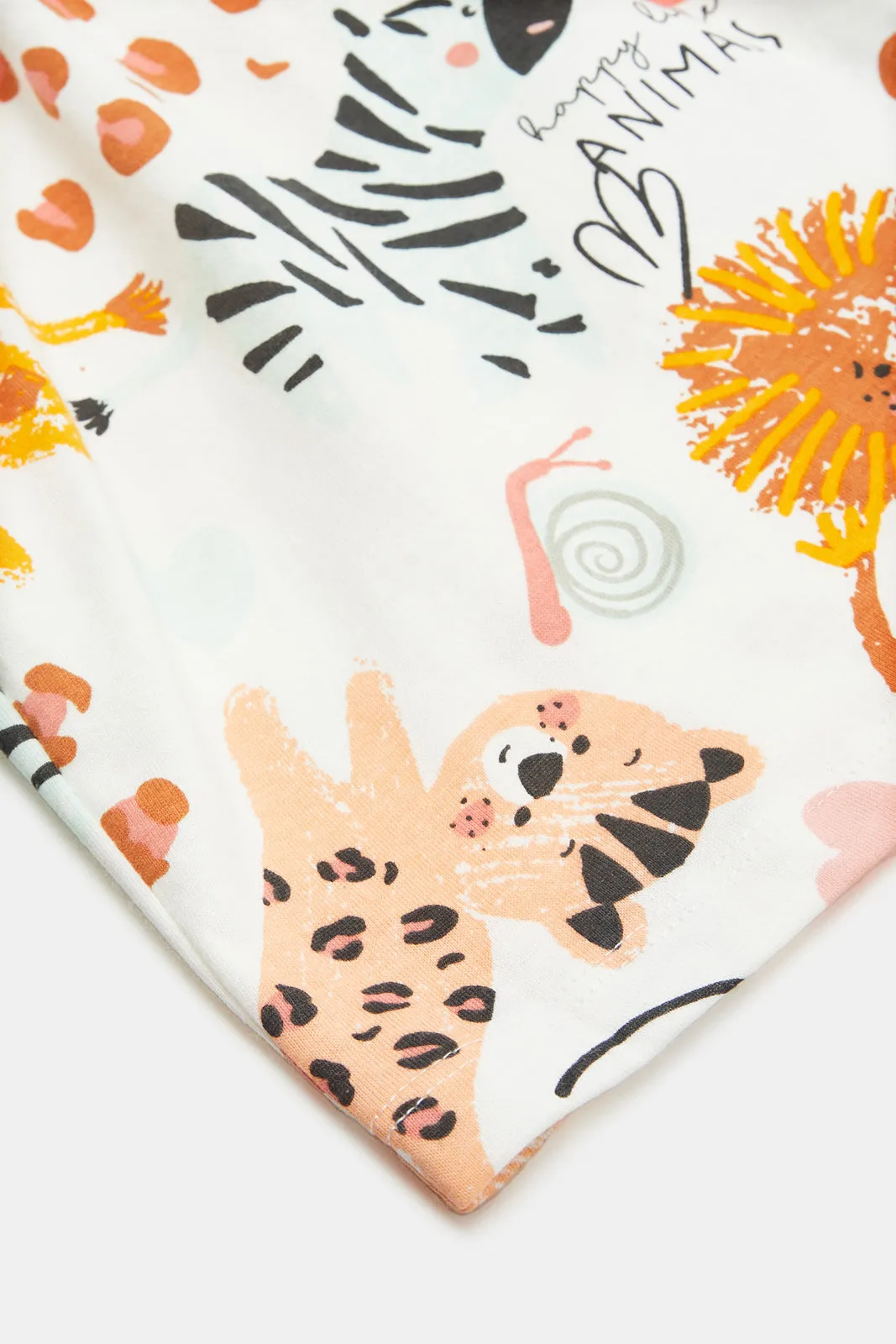 Infant Girls Ivory Safari All Over Print Dress
